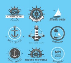 创意航海标志矢量图