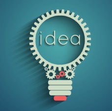 idea海报齿轮灯泡IDEA