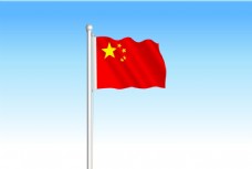 中国风设计五星红旗迎风飘扬