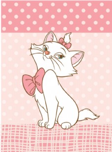 失量卡通粉色猫咪