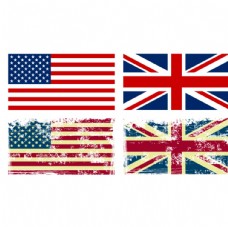 英国英美国旗设计矢量素材
