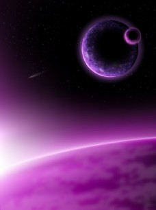 紫色星球背景矢量素材