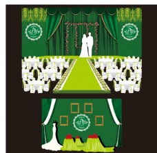 结婚舞台绿色婚礼舞台