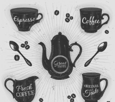咖啡杯手绘咖啡器具