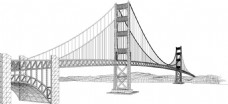 世界著名桥梁金门大桥矢量素材