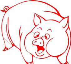 猪矢量素材卡通猪
