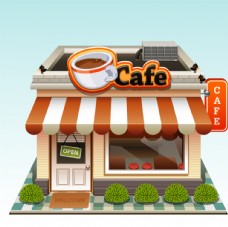 咖啡杯咖啡店设计矢量素材