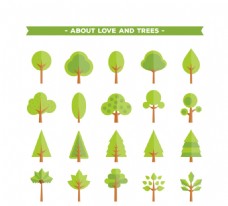 春季横幅树木图标