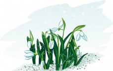 春季淡彩兰花矢量素材