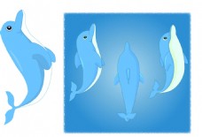 手绘海豚矢量图