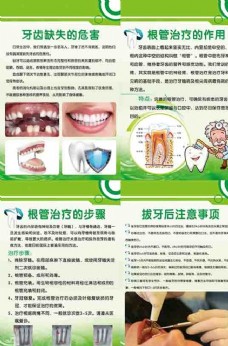 牙科展板牙齿缺失根管治疗