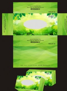 大自然绿色纸巾盒包装
