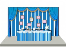 蓝色婚礼展示区效果图