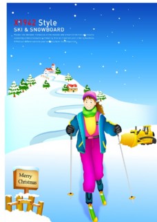 冬季滑雪运动 女孩