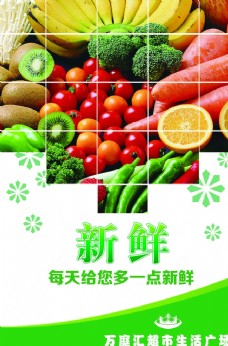 水果超市超市蔬菜水果门窗海报