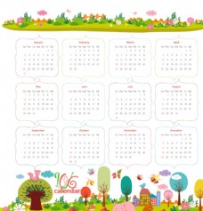 动物磨菇2016年日历表