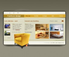 外国沙发居家创意设计类网页模板