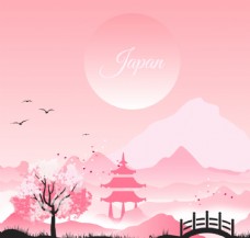 日式风格风景插画