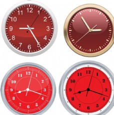 装饰品红色圆形钟表