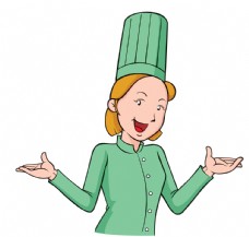 卡通厨师 女厨师