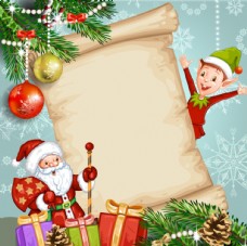 圣诞老人和精灵装饰纸张