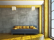 家居地板黄色客厅设计